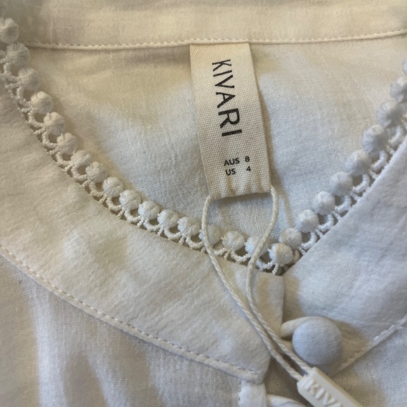 Kivari White Tana Blouse, Size S - Picture 7 of 7